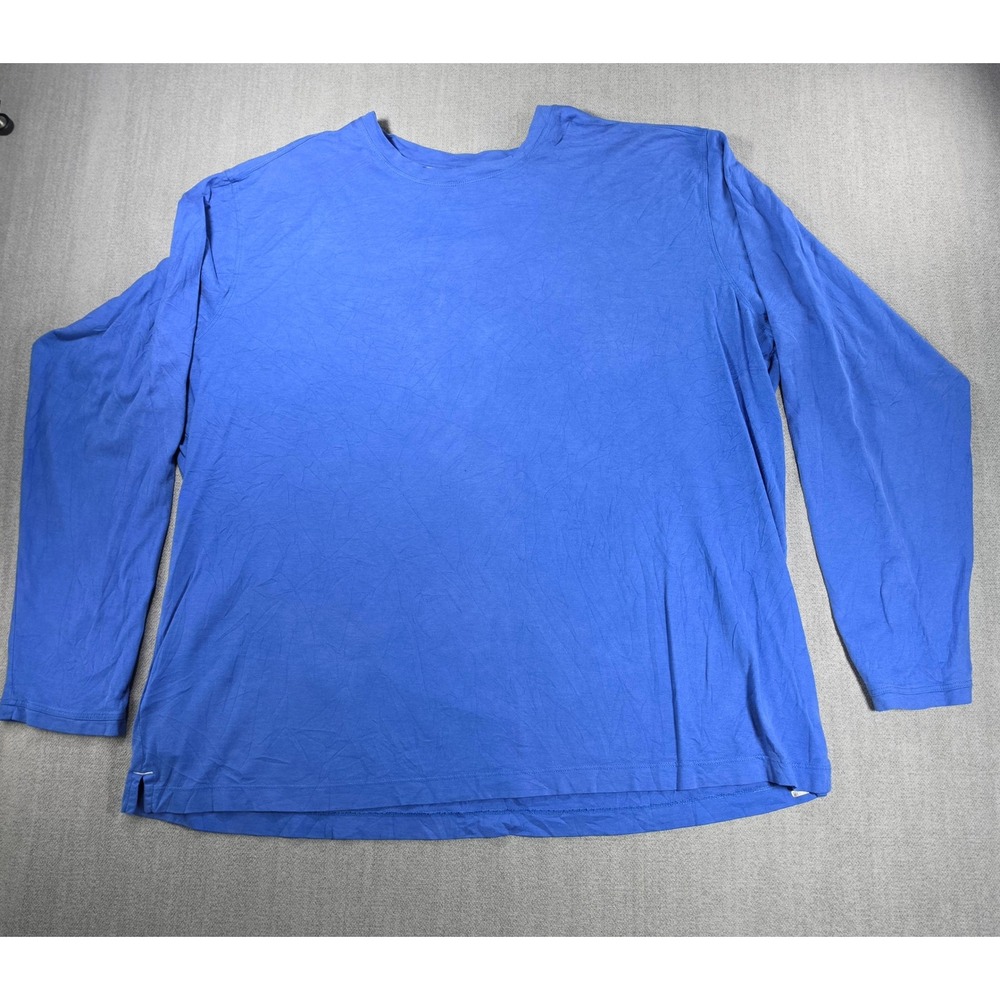Tommy Bahama T-Shirt Mens XXL Blue Pima Cotton Modal Long Sleeve Crew Neck
